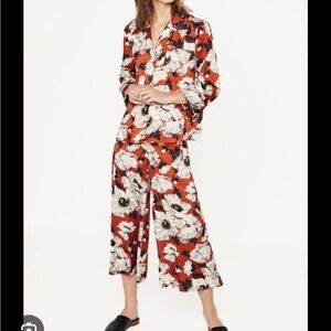 Zara Red Floral Pajama Set